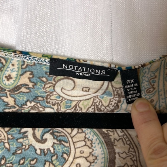 Y2K 70’s vibe,retro,Notations,blouse ,2X,Tribal Vintage,stretchy,boho,wood,beads - Picture 2 of 13